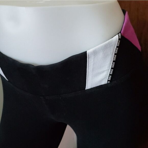 VS PINK leggings full‎ length flat waist black yoga pant M - Picture 3 of 7